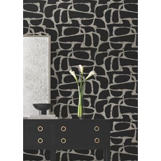 Kép 3/8 - York Elegáns absztrakt fekete vlies tapéta Craftsman Geometric Black 68,58 cm X 8,22 m