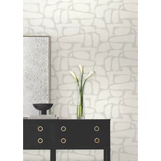 Kép 3/8 - York Elegáns absztrakt fehér-szürke vlies tapéta Craftsman Geometric White & Grey 68,58 cm X 8,22 m