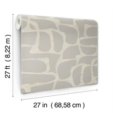 Kép 8/8 - York Elegáns absztrakt szürkésbarna vlies tapéta Craftsman Geometric Taupe 68,58 cm X 8,22 m