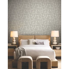 Kép 2/8 - York Elegáns absztrakt szürkésbarna vlies tapéta Craftsman Geometric Taupe 68,58 cm X 8,22 m