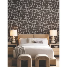 Kép 2/8 - York Elegáns absztrakt sötétbarna vlies tapéta Craftsman Geometric Mocha 68,58 cm X 8,22 m