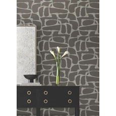 Kép 3/8 - York Elegáns absztrakt sötétbarna vlies tapéta Craftsman Geometric Mocha 68,58 cm X 8,22 m