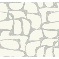 Kép 1/8 - York Elegáns absztrakt fehér-ezüst vlies tapéta Craftsman Geometric White & Silver 68,58 cm X 8,22 m