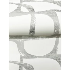 Kép 4/8 - York Elegáns absztrakt fehér-ezüst vlies tapéta Craftsman Geometric White & Silver 68,58 cm X 8,22 m