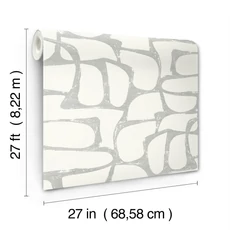Kép 8/8 - York Elegáns absztrakt fehér-ezüst vlies tapéta Craftsman Geometric White & Silver 68,58 cm X 8,22 m