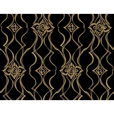 Kép 1/9 - York Elegáns fekete-arany vlies tapéta Pirouette Black-Gold 68,58 cm X 8,22 m