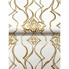 Kép 4/9 - York Elegáns fehér-arany vlies tapéta Pirouette White-Gold 68,58 cm X 8,22 m