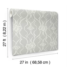 Kép 9/9 - York Elegáns szürke vlies tapéta Pirouette Grey 68,58 cm X 8,22 m