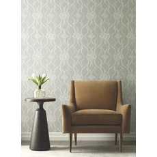 Kép 2/9 - York Elegáns szürke vlies tapéta Pirouette Grey 68,58 cm X 8,22 m