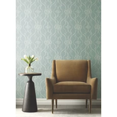 Kép 2/9 - York Elegáns kék vlies tapéta Pirouette Spa 68,58 cm X 8,22 m