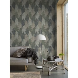 Boras Páfrányos modern zöld vlies tapéta Fern Forest Green 53 cm X 10 m