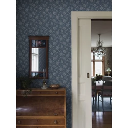 Boras Pöttyös virágos kék vlies tapéta Hip Rose Blue 53 cm X 10 m