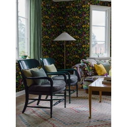 Boras Színes virágos fekete vlies tapéta Gocken Jobs Ros och Lilja Multi 53 cm X 10 m