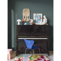 Boras Geoemtriai mintás modern kék vlies tapéta Arne Jacobsen Trapez Blue 53 cm X 10 m