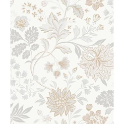 Boras Romantikus virágos bézs vlies tapéta Alicia White 53 cm X 10 m
