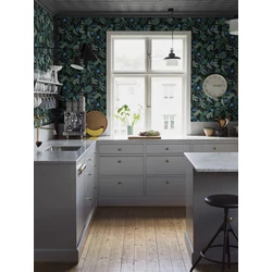 Boras Füge mintás modern fekete vlies tapéta Figs Black 49 cm X 10 m