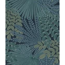 Boras Egzotikus levél mintás kék vlies tapéta Velvet Leaves Blue 53 cm X 10 m