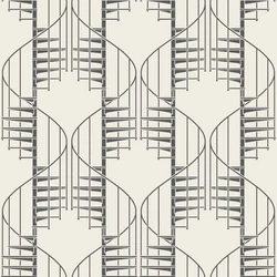 Boras Geometriai mintás fekete-fehér vlies tapéta Staircase Black White 53 cm X 10 m