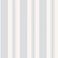 Boras Csíkos klasszikus kék vlies tapéta arany csíkkal Gustaf Blue 53 cm X 10 m