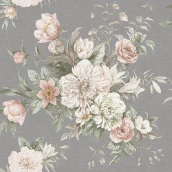 Boras Klasszikus virágcsokros szürke vlies tapéta Floral Charm Grey 53 cm X 10 m