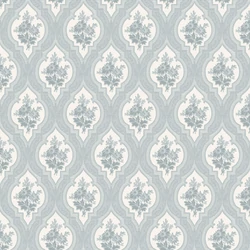 Boras Klasszikus medalion mintás kék vlies tapéta Eternal Flower Blue 53 cm X 10 m