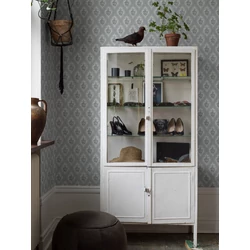 Boras Klasszikus medalion mintás kék vlies tapéta Eternal Flower Blue 53 cm X 10 m