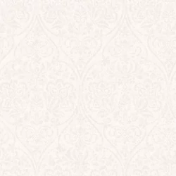 Boras Elegáns ornamentikás fehér vlies tapéta Hidden Medallion White 53 cm X 10 m
