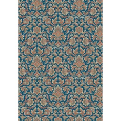 Boras Barokk Ornamentikás kék vlies tapéta Foglavik Blue 53 cm X 10 m