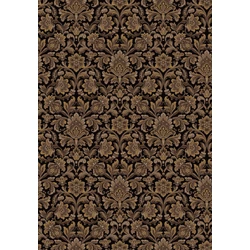 Boras Barokk Ornamentikás fekete-barna vlies tapéta Foglavik Black 53 cm X 10 m