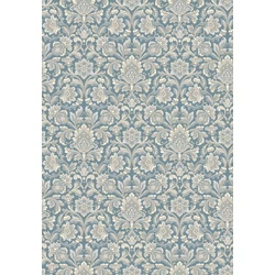 Boras Barokk Ornamentikás kék vlies tapéta Foglavik Blue 53 cm X 10 m