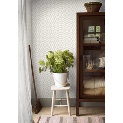 Boras Skandináv rácsos fehér vlies tapéta Loka White 53 cm X 10 m