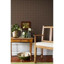 Boras Skandináv rácsos barna vlies tapéta Loka Brown 53 cm X 10 m