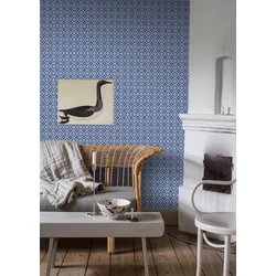 Boras Skandináv rácsos kék vlies tapéta Loka Blue 53 cm X 10 m