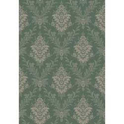 Boras Elegáns virág ornamentikás zöld vlies tapéta Sofia Green 53 cm X 10 m