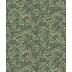 Boras Gobelin hatású klasszikus levél mintás zöld vlies tapéta Waldemar Green 53 cm X 10 m