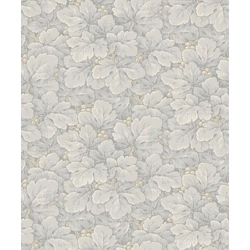 Boras Gobelin hatású klasszikus levél mintás szürke vlies tapéta Waldemar Grey 53 cm X 10 m
