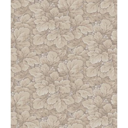 Boras Gobelin hatású klasszikus levél mintás barna vlies tapéta Waldemar Beige 53 cm X 10 m