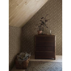 Boras Pöttyös virágos barna vlies tapéta Hip Rose Brown 53 cm X 10 m