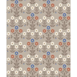 Boras Klasszikus skandináv virág mintás barna vlies tapéta Sippor Multi 53 cm X 10 m