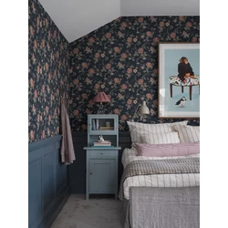 Boras Romantikus rózsás kék vlies tapéta Rosenträd Blue 49 cm X 10 m