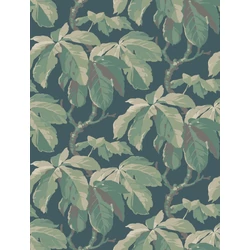 Boras Klasszikus levélmintás kék vlies tapéta Kastanj Blue 53 cm X 10 m