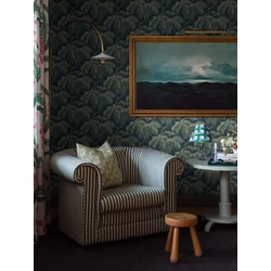 Boras Klasszikus levélmintás kék vlies tapéta Kastanj Blue 53 cm X 10 m