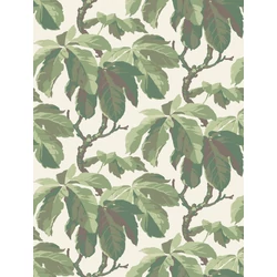 Boras Klasszikus levélmintás zöld vlies tapéta Kastanj Green 53 cm X 10 m