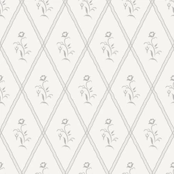 Boras Klasszikus fehér vlies tapéta virágokkal Signe White 53 cm X 10 m