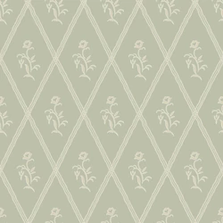 Boras Klasszikus zöld vlies tapéta virágokkal Signe Green 53 cm X 10 m