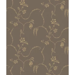 Boras Klasszikus inda mintás barna-arany vlies tapéta Elsie Brown 53 cm X 10 m