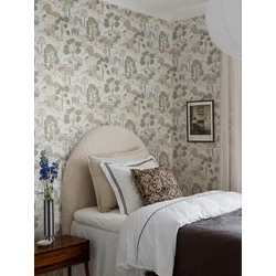 Boras Fa mintás zöld vlies tapéta szarvasokkal Diana Multi 53 cm X 10 m