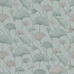 Boras Ginko mintás modern kék vlies tapéta Sophia Blue 53 cm X 10 m