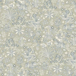 Boras Romantikus virág mintás zöld vlies tapéta Tuva Green 53 cm X 10 m