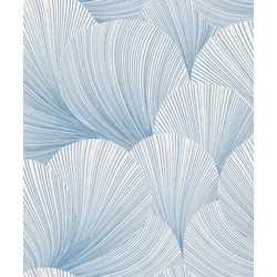 Boras Kagyló mintás modern kék vlies tapéta Mirage Blue 53 cm X 10 m